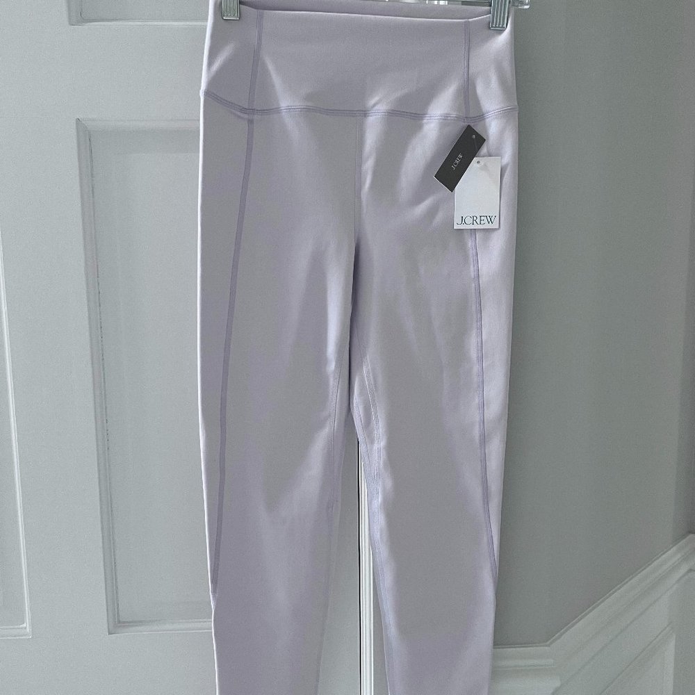 J Crew Women's Cloud Stretch High Rise Pockets Leggings Ashen Quartz Lilac S NWT